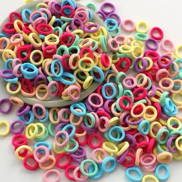 40pcs Elastic Solid Color Candy Color Cute Towel Hair Ties for daily outing wear - Picture 3 of 4